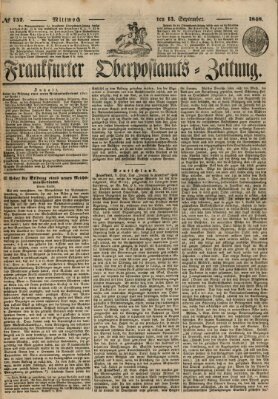 Frankfurter Ober-Post-Amts-Zeitung Mittwoch 13. September 1848