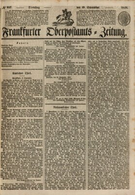 Frankfurter Ober-Post-Amts-Zeitung Dienstag 19. September 1848