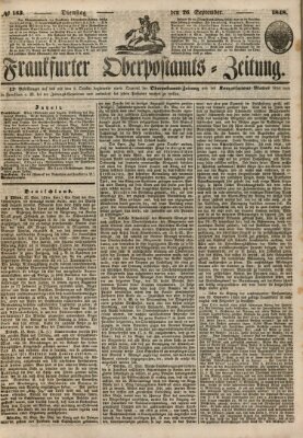 Frankfurter Ober-Post-Amts-Zeitung Dienstag 26. September 1848