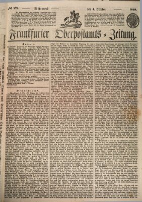 Frankfurter Ober-Post-Amts-Zeitung Mittwoch 4. Oktober 1848