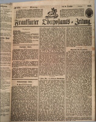 Frankfurter Ober-Post-Amts-Zeitung Montag 9. Oktober 1848