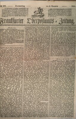 Frankfurter Ober-Post-Amts-Zeitung Donnerstag 9. November 1848