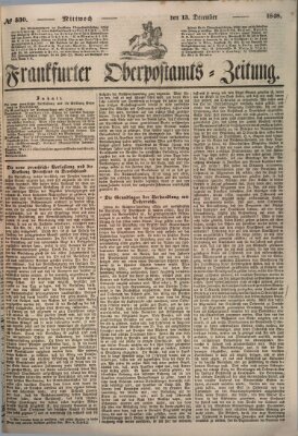 Frankfurter Ober-Post-Amts-Zeitung Mittwoch 13. Dezember 1848