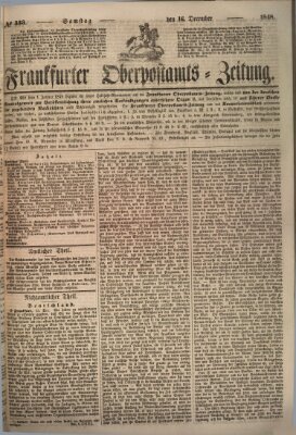 Frankfurter Ober-Post-Amts-Zeitung Samstag 16. Dezember 1848