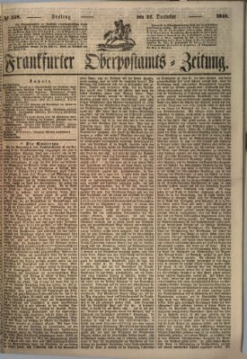 Frankfurter Ober-Post-Amts-Zeitung Freitag 22. Dezember 1848