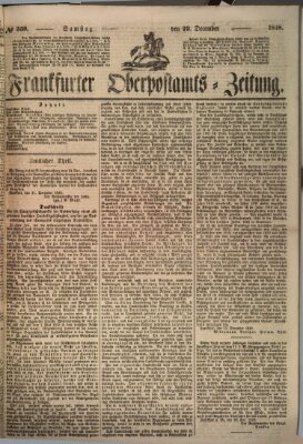 Frankfurter Ober-Post-Amts-Zeitung Samstag 23. Dezember 1848