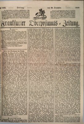 Frankfurter Ober-Post-Amts-Zeitung Freitag 29. Dezember 1848