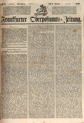 Frankfurter Ober-Post-Amts-Zeitung Samstag 6. Januar 1849