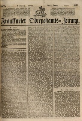 Frankfurter Ober-Post-Amts-Zeitung Dienstag 9. Januar 1849