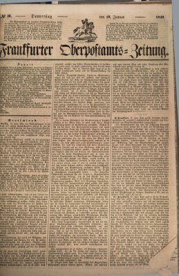 Frankfurter Ober-Post-Amts-Zeitung Donnerstag 18. Januar 1849