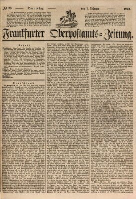 Frankfurter Ober-Post-Amts-Zeitung Donnerstag 1. Februar 1849