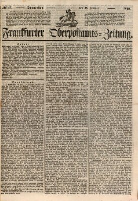 Frankfurter Ober-Post-Amts-Zeitung Donnerstag 15. Februar 1849