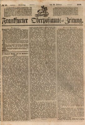 Frankfurter Ober-Post-Amts-Zeitung Freitag 16. Februar 1849