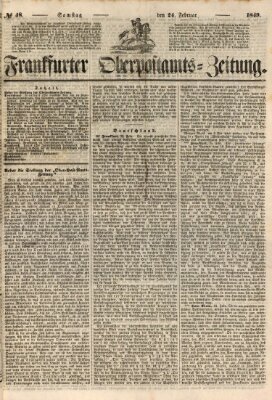 Frankfurter Ober-Post-Amts-Zeitung Samstag 24. Februar 1849