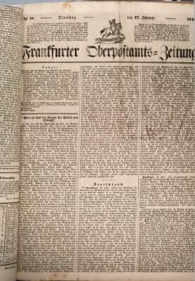 Frankfurter Ober-Post-Amts-Zeitung Dienstag 27. Februar 1849