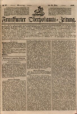 Frankfurter Ober-Post-Amts-Zeitung Montag 19. März 1849