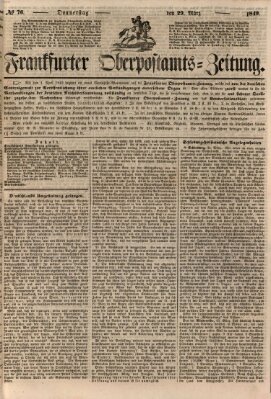 Frankfurter Ober-Post-Amts-Zeitung Donnerstag 29. März 1849