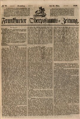 Frankfurter Ober-Post-Amts-Zeitung Samstag 31. März 1849