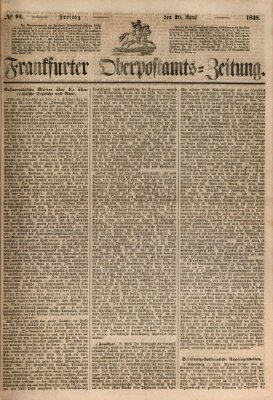 Frankfurter Ober-Post-Amts-Zeitung Freitag 20. April 1849
