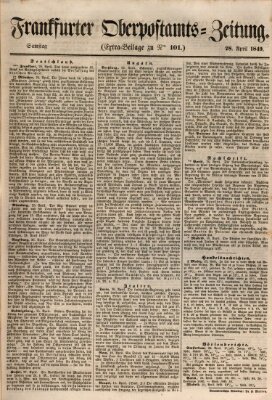 Frankfurter Ober-Post-Amts-Zeitung Samstag 28. April 1849