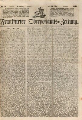 Frankfurter Ober-Post-Amts-Zeitung Montag 21. Mai 1849