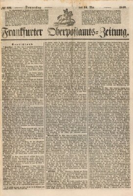 Frankfurter Ober-Post-Amts-Zeitung Donnerstag 24. Mai 1849