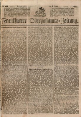 Frankfurter Ober-Post-Amts-Zeitung Donnerstag 7. Juni 1849