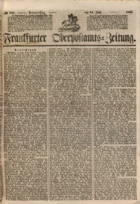 Frankfurter Ober-Post-Amts-Zeitung Donnerstag 14. Juni 1849