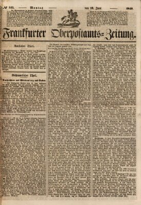 Frankfurter Ober-Post-Amts-Zeitung Montag 18. Juni 1849