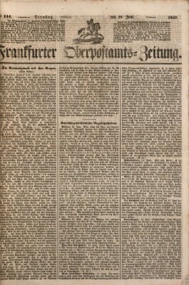 Frankfurter Ober-Post-Amts-Zeitung Dienstag 19. Juni 1849