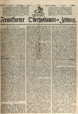 Frankfurter Ober-Post-Amts-Zeitung Freitag 4. Januar 1850