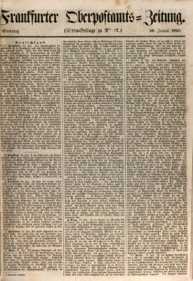 Frankfurter Ober-Post-Amts-Zeitung Sonntag 20. Januar 1850