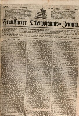 Frankfurter Ober-Post-Amts-Zeitung Montag 21. Januar 1850