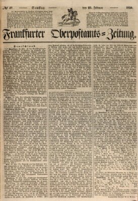 Frankfurter Ober-Post-Amts-Zeitung Samstag 23. Februar 1850