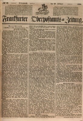 Frankfurter Ober-Post-Amts-Zeitung Mittwoch 27. Februar 1850