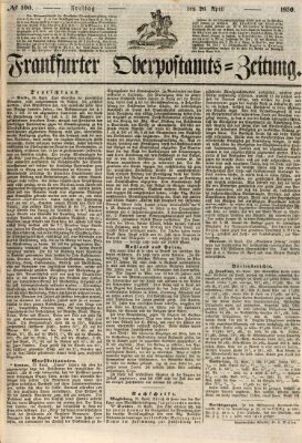 Frankfurter Ober-Post-Amts-Zeitung Freitag 26. April 1850