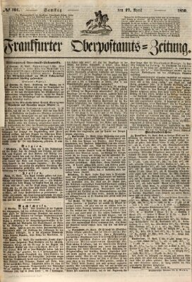 Frankfurter Ober-Post-Amts-Zeitung Samstag 27. April 1850