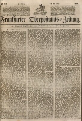 Frankfurter Ober-Post-Amts-Zeitung Samstag 18. Mai 1850