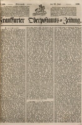 Frankfurter Ober-Post-Amts-Zeitung Mittwoch 12. Juni 1850