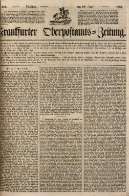 Frankfurter Ober-Post-Amts-Zeitung Freitag 28. Juni 1850