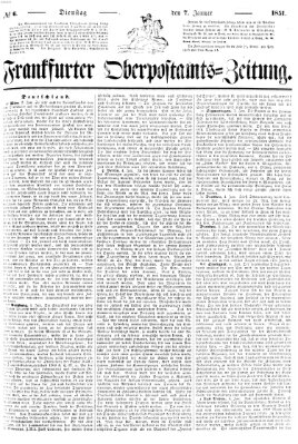 Frankfurter Ober-Post-Amts-Zeitung Dienstag 7. Januar 1851