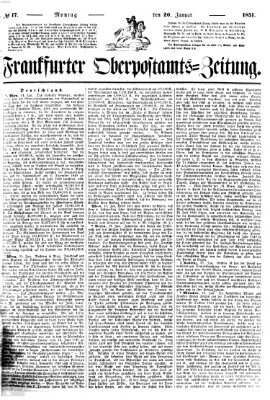 Frankfurter Ober-Post-Amts-Zeitung Montag 20. Januar 1851