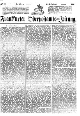 Frankfurter Ober-Post-Amts-Zeitung Samstag 1. Februar 1851