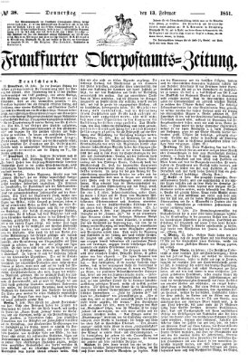 Frankfurter Ober-Post-Amts-Zeitung Donnerstag 13. Februar 1851