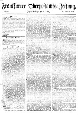 Frankfurter Ober-Post-Amts-Zeitung Sonntag 16. Februar 1851