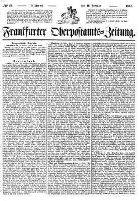 Frankfurter Ober-Post-Amts-Zeitung Mittwoch 19. Februar 1851