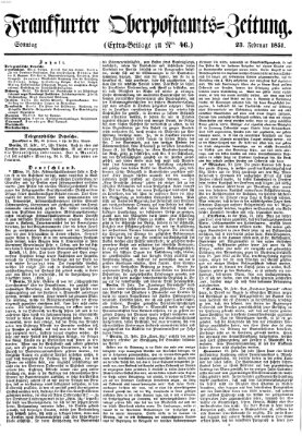 Frankfurter Ober-Post-Amts-Zeitung Sonntag 23. Februar 1851