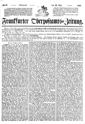 Frankfurter Ober-Post-Amts-Zeitung Mittwoch 19. März 1851