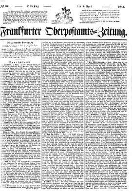 Frankfurter Ober-Post-Amts-Zeitung Samstag 5. April 1851