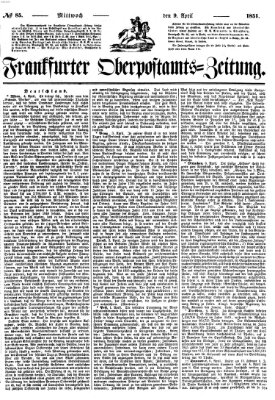 Frankfurter Ober-Post-Amts-Zeitung Mittwoch 9. April 1851